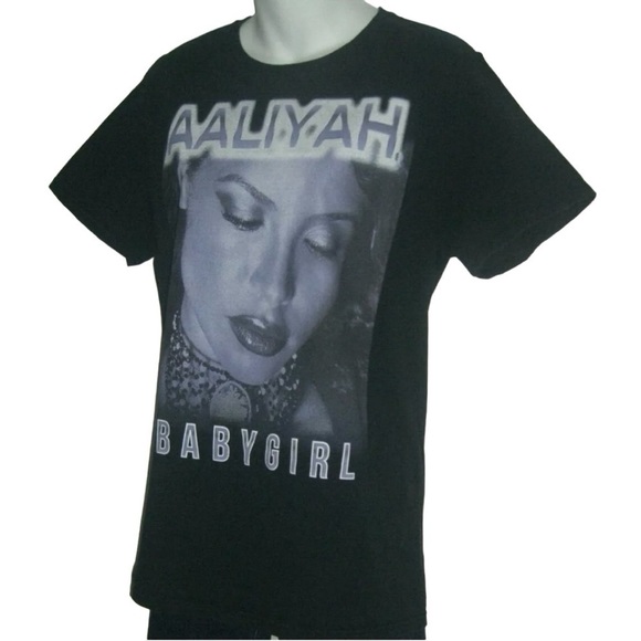 Vintage Aaliyah Tee Shirt Black Purple Dress 90s y2k Streetwear ALT egirl Grunge - Picture 3 of 6